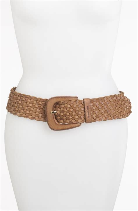 michael michael kors braided leather belt with logo charm belt|Michael Kors belt women's.